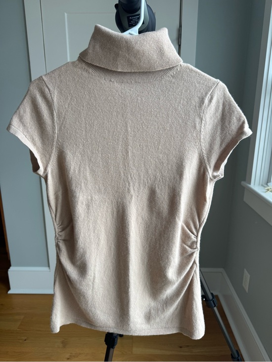Ann Taylor Sweaters - Ann Taylor Cashmere Short-Sleeve Turtleneck Sweater - Tan